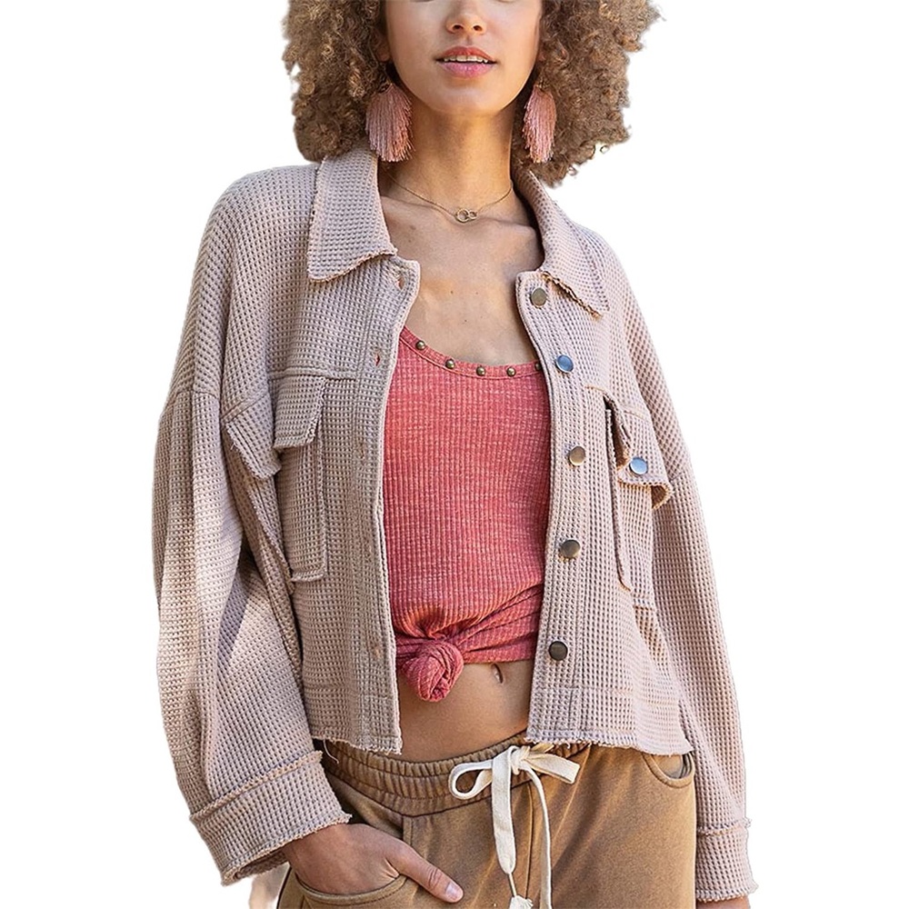 POL oversized waffle jacket